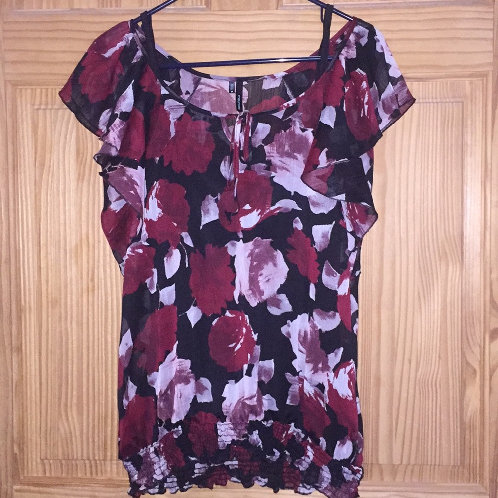 Floral shirt with built in cami